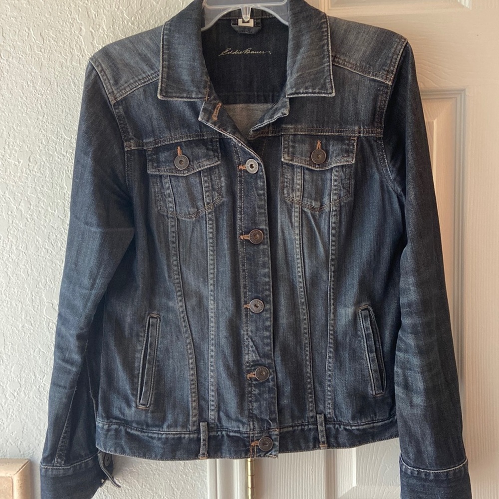 Eddie Bauer dark vintage wash denim jacket